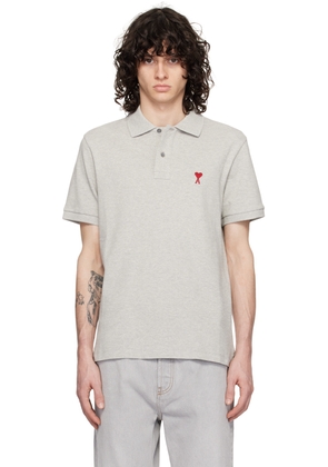 AMI Paris Gray Ami De Caur Polo