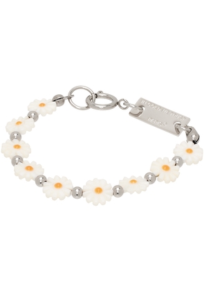 IN GOLD WE TRUST PARIS Silver & White Flower Bracelet