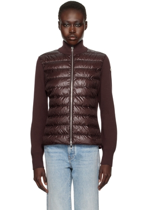Moncler Burgundy Padded Wool Down Jacket