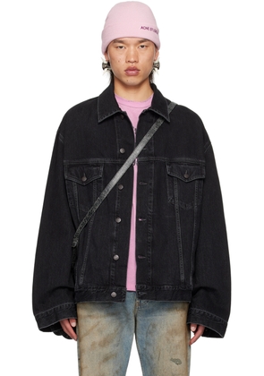 Acne Studios Black Relaxed-Fit Denim Jacket