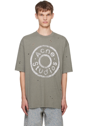 Acne Studios Khaki Printed-Logo T-Shirt