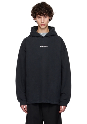 Acne Studios Black Printed Logo Hoodie