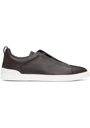 ZEGNA Brown Triple Stitch Sneakers