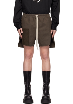 Rick Owens Brown Porterville Long Boxers Denim Shorts