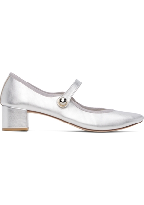 Repetto Silver Fabienne Mary Jane Heels