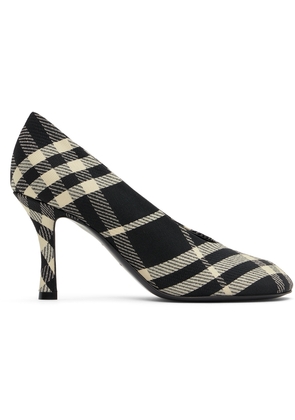 Burberry Black Check Cotton Blend Baby Heels