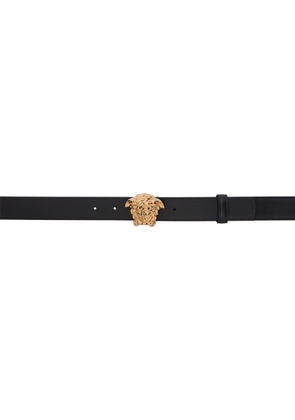 Versace Black 'La Medusa' Leather Belt