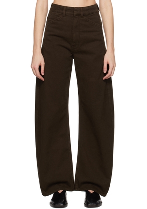 LEMAIRE Brown High Waisted Curved Jeans