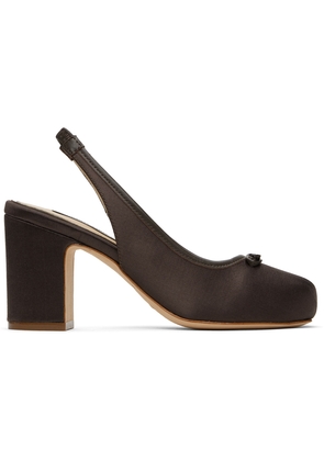Sandy Liang SSENSE Exclusive Brown Slingback 75 Heels