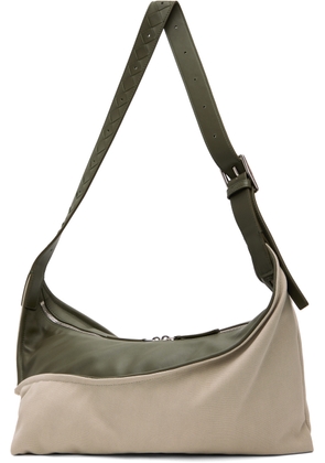 Bottega Veneta Off-White & Green Small Zigzag Bag