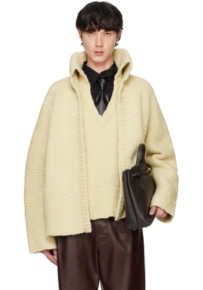 Bottega Veneta Yellow Textured Wool Double Layer Cardigan