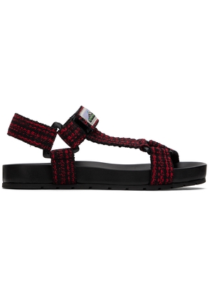 Bottega Veneta Black & Red Trip Sandals