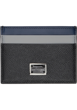 Dolce & Gabbana Black & Blue Dauphine Card Holder