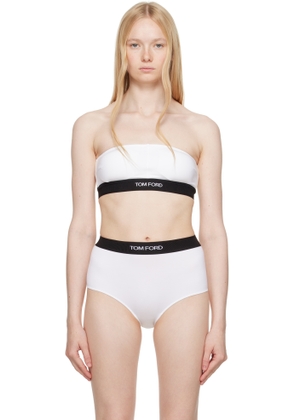 TOM FORD White Modal Signature Bandeau Bra