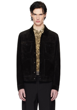 TOM FORD Black 'Cashmere' Suede Western Leather Jacket