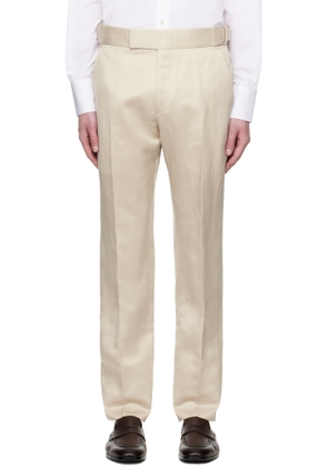 TOM FORD Beige Silk Linen Twill Atticus Trousers