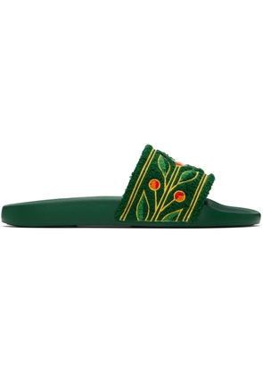 Casablanca Green Laurel Terry Slides