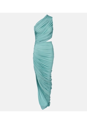 Alaia Asymmetric ruched jersey maxi dress