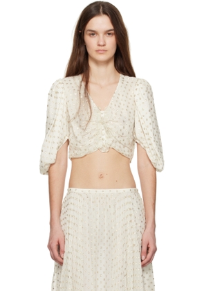 Chloé White Fluid Cropped Blouse