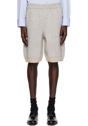 Dries Van Noten Silver Metallic Knit Shorts