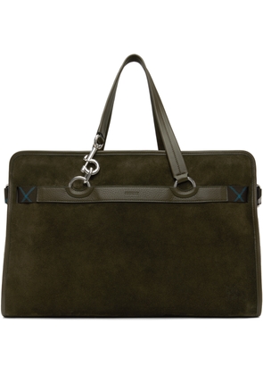 Burberry Khaki B Clip Holdall Duffle Bag