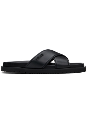 Versace Black Logo Sandals