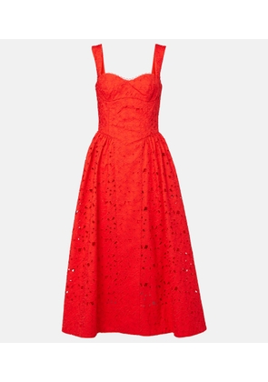 Rebecca Vallance Blaire cotton guipure lace midi dress