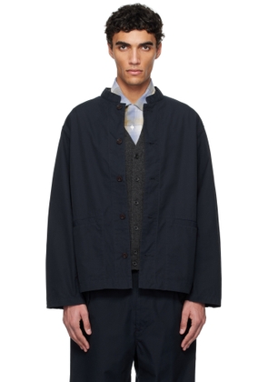 nanamica Navy Band Collar Shirt Jacket