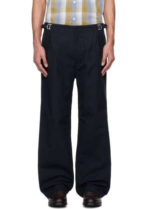 nanamica Navy Side Belt Wide Trousers