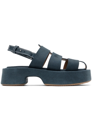 JW Anderson Navy Suede Platform Fisherman Sandals