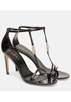 Gucci Embellished patent leather sandals