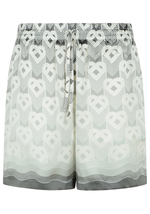 Casablanca Grey Silk Bermuda Shorts