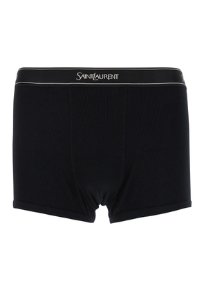 Saint Laurent Boxer Briefs With Logo Lettering Embroidery