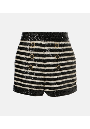 Balmain Sequined striped shorts