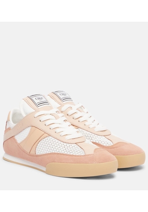 Chloe Chloe Kick suede-trimmed sneakers