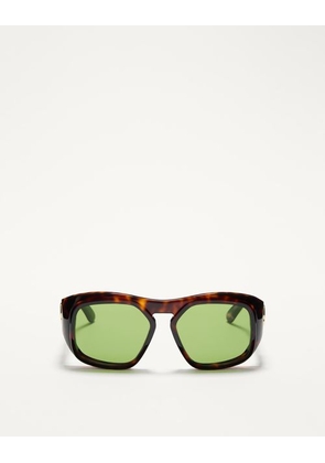 Valentino Rectangular Acetate Frame unisex BROWN/GREEN 55