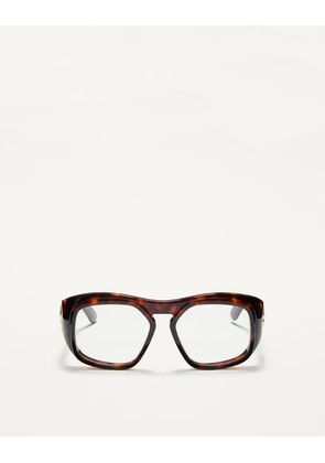 Valentino Rectangular Acetate Frame unisex BROWN 55