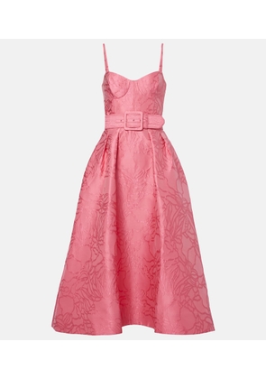 Rebecca Vallance Petra floral jacquard cocktail dress