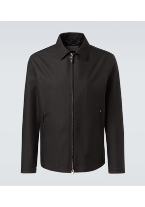 Canali Leather-trimmed blouson jacket