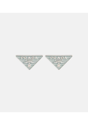 Prada Smalto embellished logo earrings