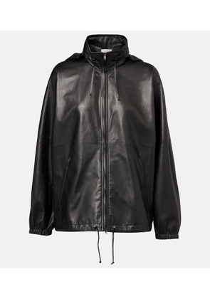 The Row Jilly oversized leather bomber jacket
