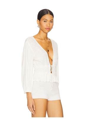 Free People Lets Go Blouse in Ivory. Size L. Also in M, S, XL.