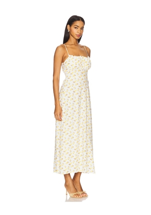 FAITHFULL THE BRAND Phaedra Midi Dress in White. Size L. Also in M, S, XL, XS.