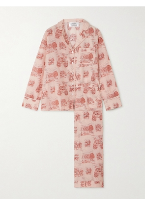 Thierry Colson - Albertine Printed Cotton And Silk-blend Pajama Set - Pink - x small,small,medium,large,x large