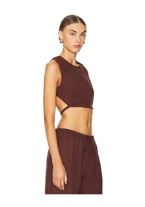 LIONESS Off Duty Top in Chocolate. Size L. Also in M.