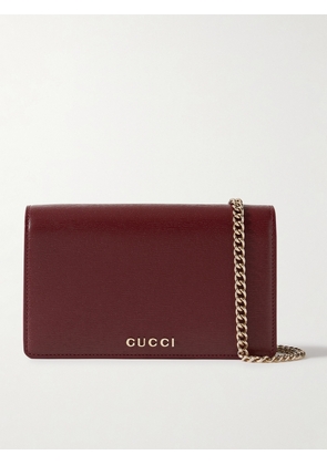 Gucci - Textured-leather Wallet - Burgundy - One size