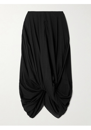 TOTEME - Draped Lyocell And Organic Cotton-blend Voile Maxi Skirt - Black - DK32,DK34,DK36,DK38,DK40,DK42