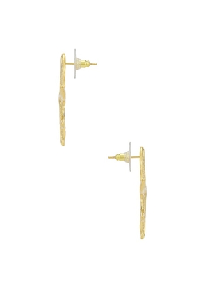 petit moments Starfish Earrings in Metallic Gold.