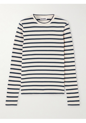 Jil Sander - Striped Cotton-jersey T-shirt - Cream - x small,small,medium,large,x large