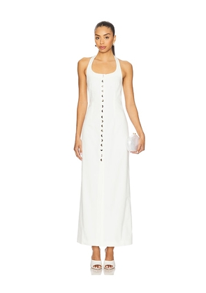 SELMACILEK Button Detail Midi Dress in White. Size S. Also in M, XS.